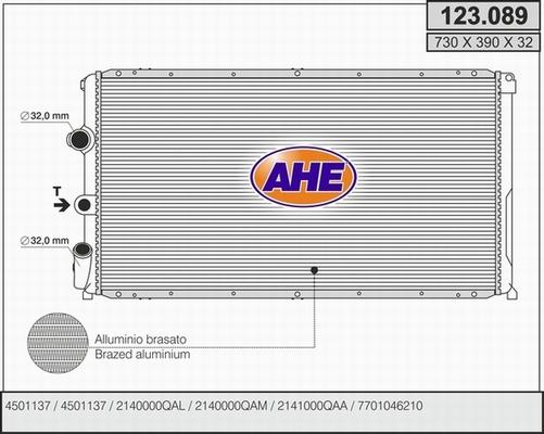 AHE 123.089 - Радиатор, охлаждение двигателя autodif.ru