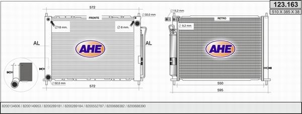 AHE 123.163 - Радиатор, охлаждение двигателя autodif.ru