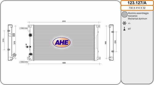 AHE 123.127/A - Радиатор, охлаждение двигателя autodif.ru