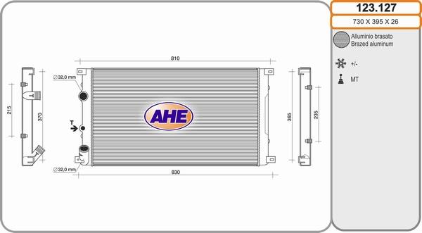 AHE 123.127 - Радиатор, охлаждение двигателя autodif.ru