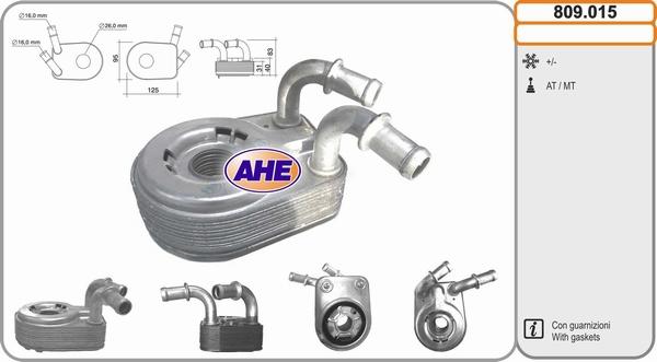 AHE 809.015 - Масляный радиатор, двигательное масло autodif.ru