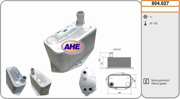 AHE 804.027 - Масляный радиатор, двигательное масло autodif.ru