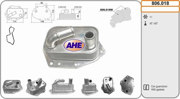 AHE 806.018 - Масляный радиатор, двигательное масло autodif.ru