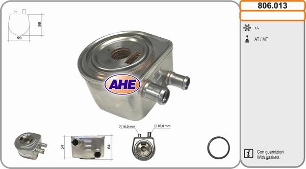 AHE 806.013 - Масляный радиатор, двигательное масло autodif.ru