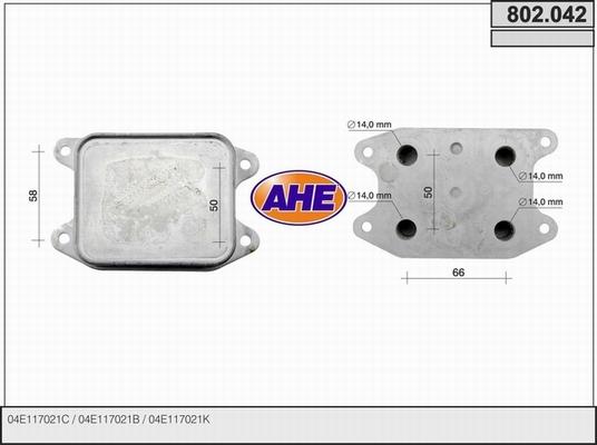 AHE 802.042 - Масляный радиатор, двигательное масло autodif.ru