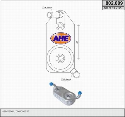 AHE 802.009 - Масляный радиатор, двигательное масло autodif.ru