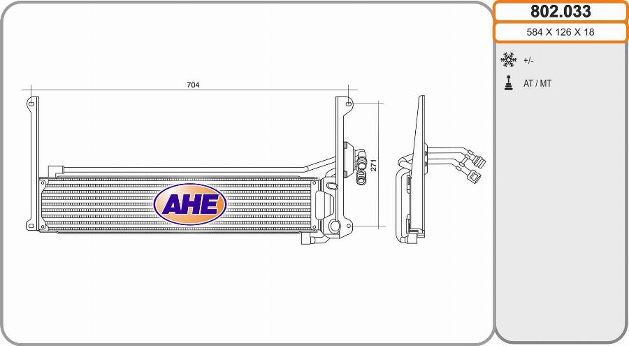 AHE 802.033 - Масляный радиатор, двигательное масло autodif.ru