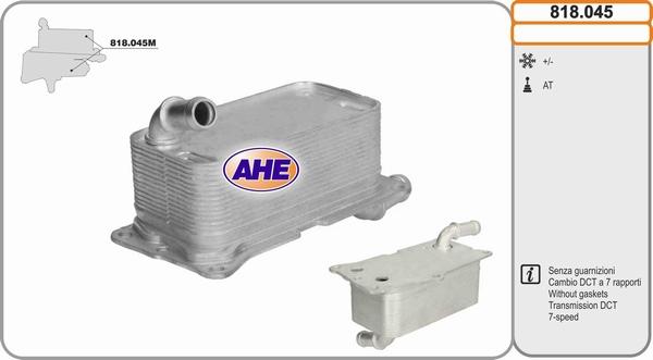 AHE 818.045 - Масляный радиатор, двигательное масло autodif.ru
