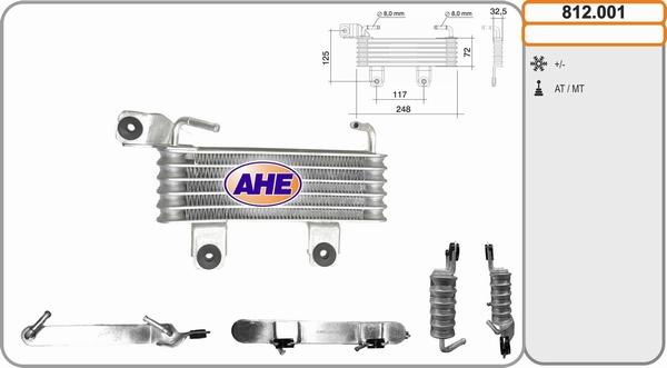 AHE 812.001 - Масляный радиатор, двигательное масло autodif.ru