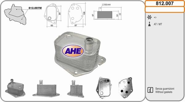 AHE 812.007 - Масляный радиатор, двигательное масло autodif.ru