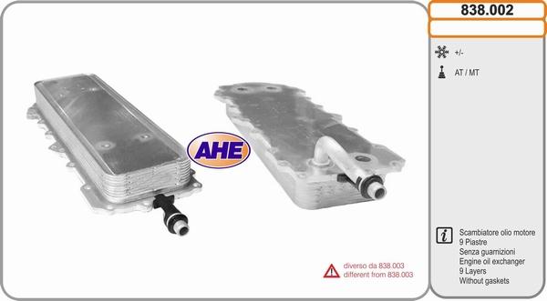 AHE 838.002 - Масляный радиатор, двигательное масло autodif.ru
