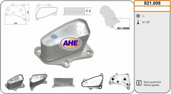 AHE 821008 - Масляный радиатор, двигательное масло autodif.ru
