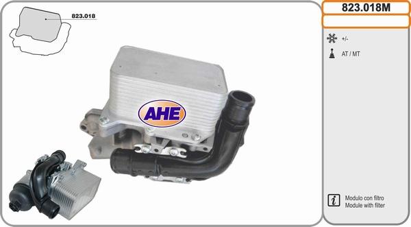 AHE 823.018M - Масляный радиатор, двигательное масло autodif.ru