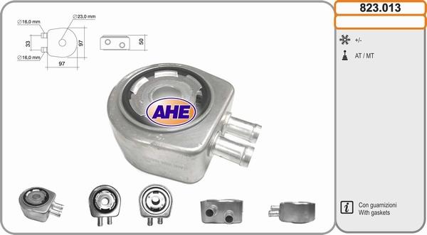 AHE 823.013 - Масляный радиатор, двигательное масло autodif.ru
