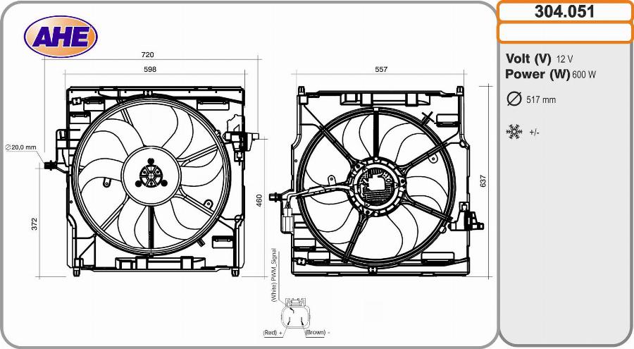 AHE 304.051 - Вентилятор, охлаждение двигателя autodif.ru