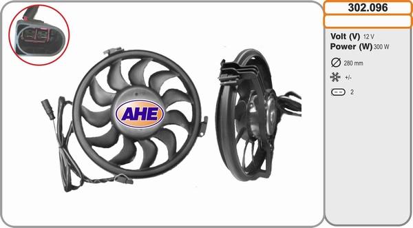 AHE 302.096 - Вентилятор, охлаждение двигателя autodif.ru