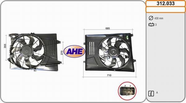 AHE 312.033 - Вентилятор, охлаждение двигателя autodif.ru