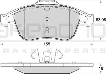 Akebono AN-4664KE - Тормозные колодки, дисковые, комплект autodif.ru