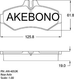Akebono AN-4052K - Тормозные колодки, дисковые, комплект autodif.ru