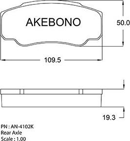 Akebono AN-4102K - Тормозные колодки, дисковые, комплект autodif.ru