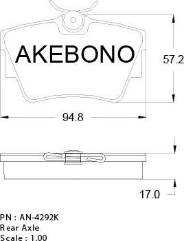 Akebono AN-4292KE - Тормозные колодки, дисковые, комплект autodif.ru