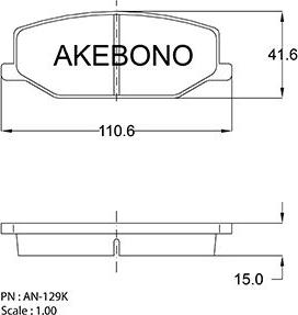 Akebono AN-129K - Тормозные колодки, дисковые, комплект autodif.ru