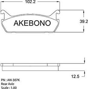 Akebono AN-307K - Колодки тормозные дисковые задние DAIHATSU: Charade IV (G200, G202) Charade IV седан (G203) Gran Mov autodif.ru