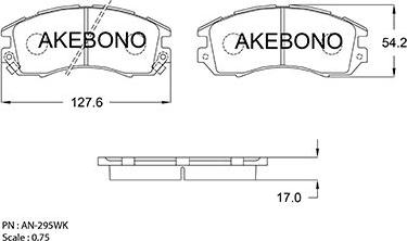 Akebono AN-295WKE - Тормозные колодки, дисковые, комплект autodif.ru