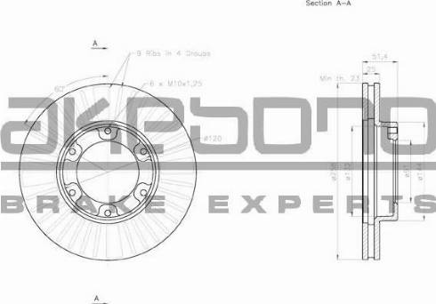 Akebono BN-1366 - Тормозной диск autodif.ru