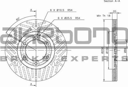 Akebono BN-1214E - Тормозной диск autodif.ru
