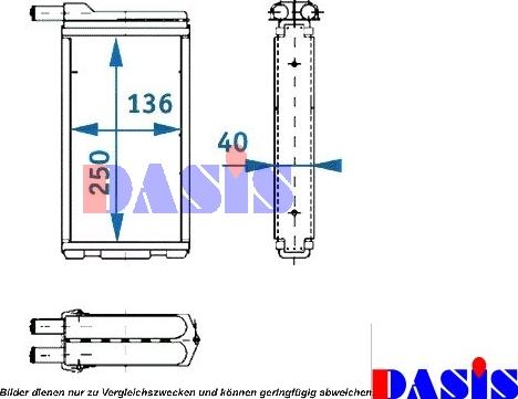 AKS Dasis 499002N - Теплообменник, отопление салона autodif.ru