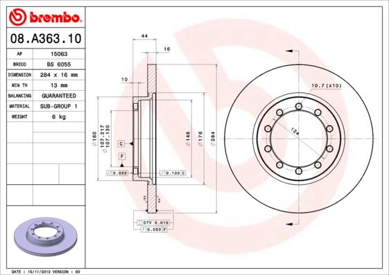 AP 15063 - Тормозной диск autodif.ru