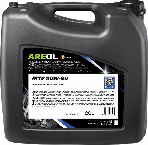 Areol 80W90AR095 - AREOL 80W90 (20L)_масло трансмиссионное! минерал.\ API GL-4, MIL-L-2105 autodif.ru