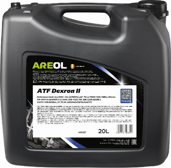 Areol AR097 - AREOL ATF Dexron II (20L) масло трансм.для АКПП и ГУР!красн.\Dexron II,Ford M2C-138CJ/Mercon autodif.ru