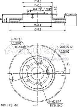 Ashuki 0990-8404 - Тормозной диск autodif.ru