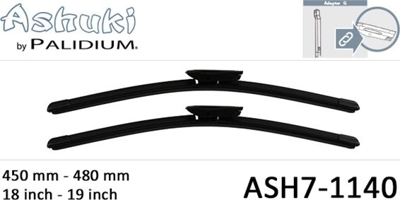 Ashuki ASH7-1140 - Щетка стеклоочистителя autodif.ru