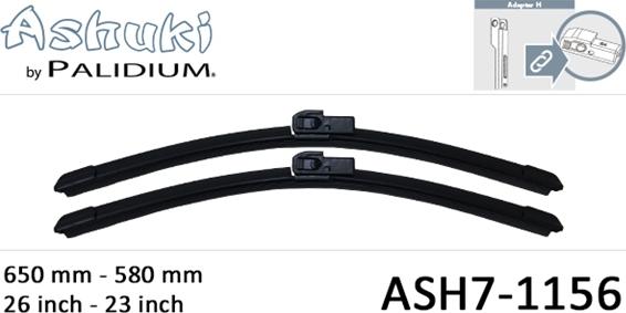 Ashuki ASH7-1156 - Щетка стеклоочистителя autodif.ru