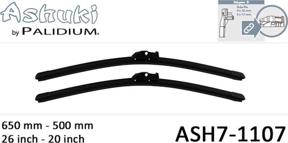 Ashuki ASH7-1107 - Щетка стеклоочистителя autodif.ru