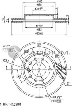 Ashuki P330-007 - Тормозной диск autodif.ru