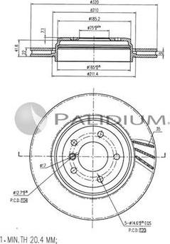 Ashuki P331-023 - Тормозной диск autodif.ru