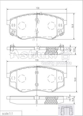 Ashuki Y029-50 - Тормозные колодки, дисковые, комплект autodif.ru