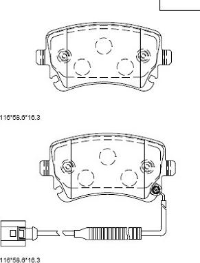 Asimco KD7581 - Тормозные колодки, дисковые, комплект autodif.ru