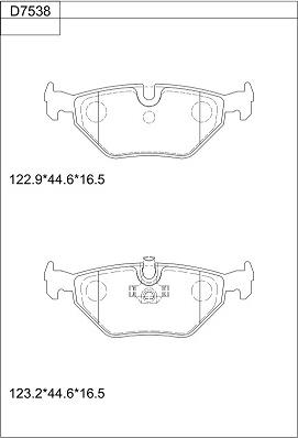 Asimco KD7538 - Тормозные колодки, дисковые, комплект autodif.ru