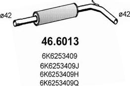ASSO 46.6013 - Средний глушитель выхлопных газов autodif.ru