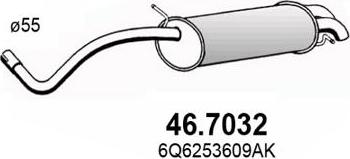 ASSO 46.7032 - Глушитель выхлопных газов, конечный autodif.ru
