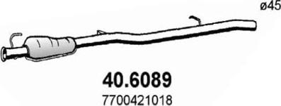 ASSO 40.6089 - Средний глушитель выхлопных газов autodif.ru