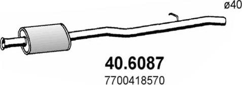 ASSO 40.6087 - Средний глушитель выхлопных газов autodif.ru