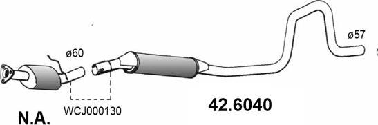 ASSO 42.6040 - Средний глушитель выхлопных газов autodif.ru