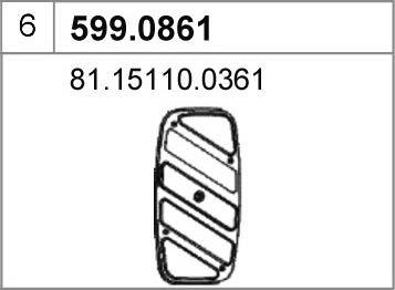 ASSO 599.0861 - Монтажный комплект, глушитель autodif.ru