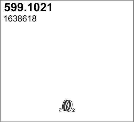 ASSO 599.1021 - Монтажный комплект, глушитель autodif.ru